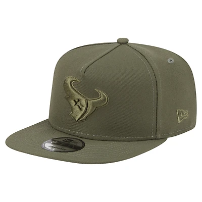 Men's New Era  Olive Houston Texans Color Pack A-Frame 9FIFTY Snapback Hat