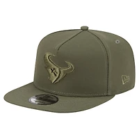 Men's New Era  Olive Houston Texans Color Pack A-Frame 9FIFTY Snapback Hat
