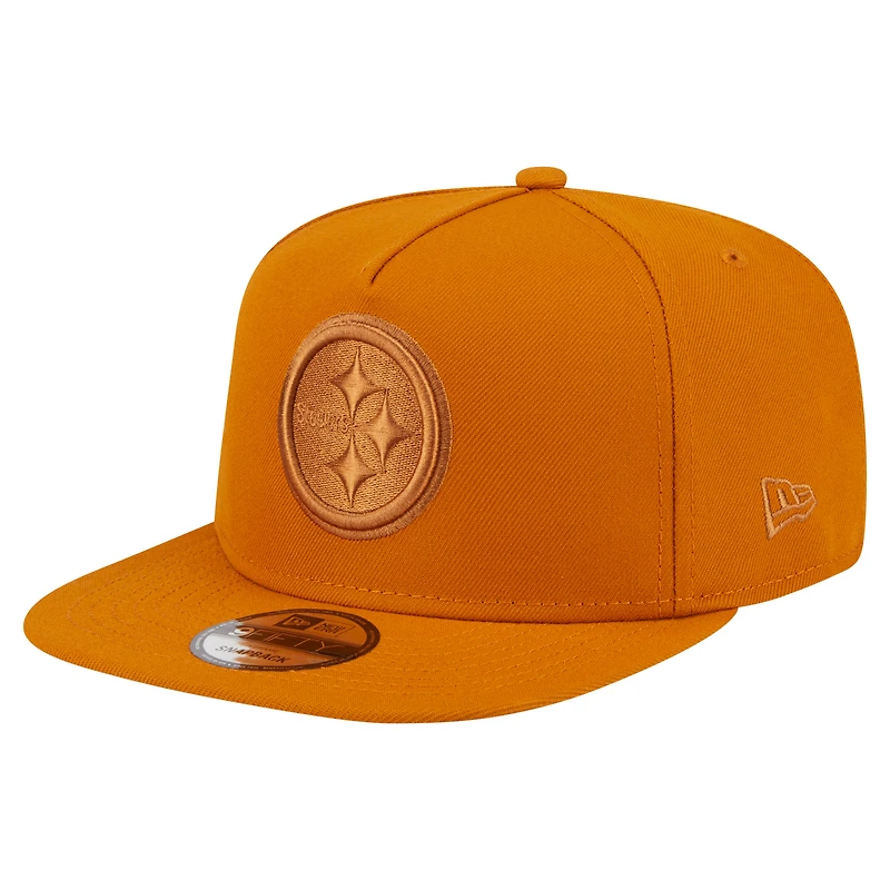Men's New Era  Brown Pittsburgh Steelers Color Pack A-Frame 9FIFTY Snapback Hat