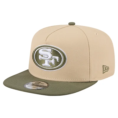 Men's New Era Khaki/Olive San Francisco 49ers Color Pack A-Frame 9FIFTY Snapback Hat