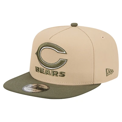 Men's New Era Light Beige/Olive Chicago Bears Color Pack A-Frame 9FIFTY Snapback Hat