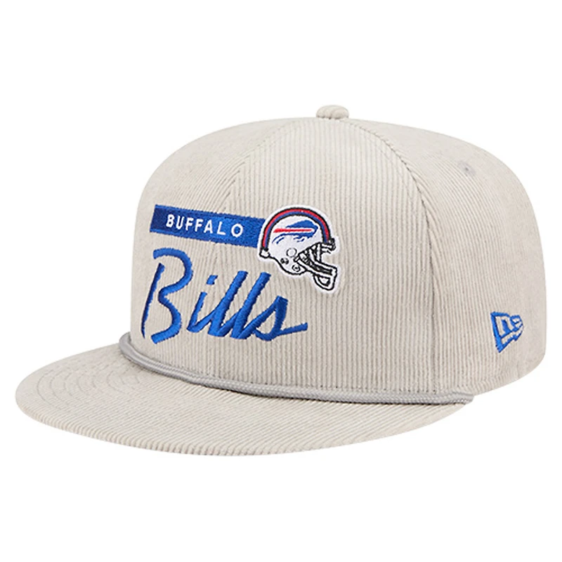 Men's New Era Gray Buffalo Bills Cord Rope Corduroy 9FIFTY Snapback Hat