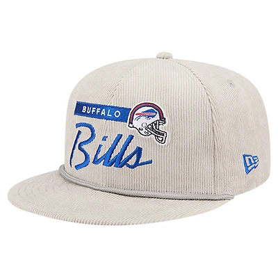 Men's New Era Gray Buffalo Bills Cord Rope Corduroy 9FIFTY Snapback Hat
