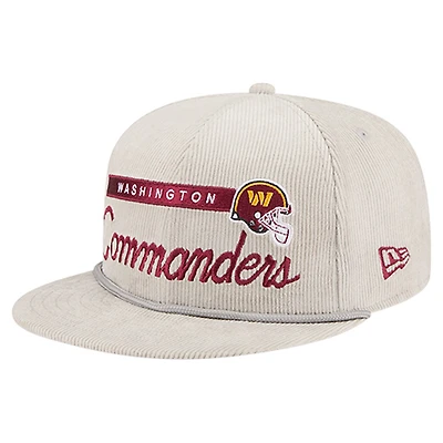 Men's New Era Gray Washington Commanders Cord Rope Corduroy 9FIFTY Snapback Hat
