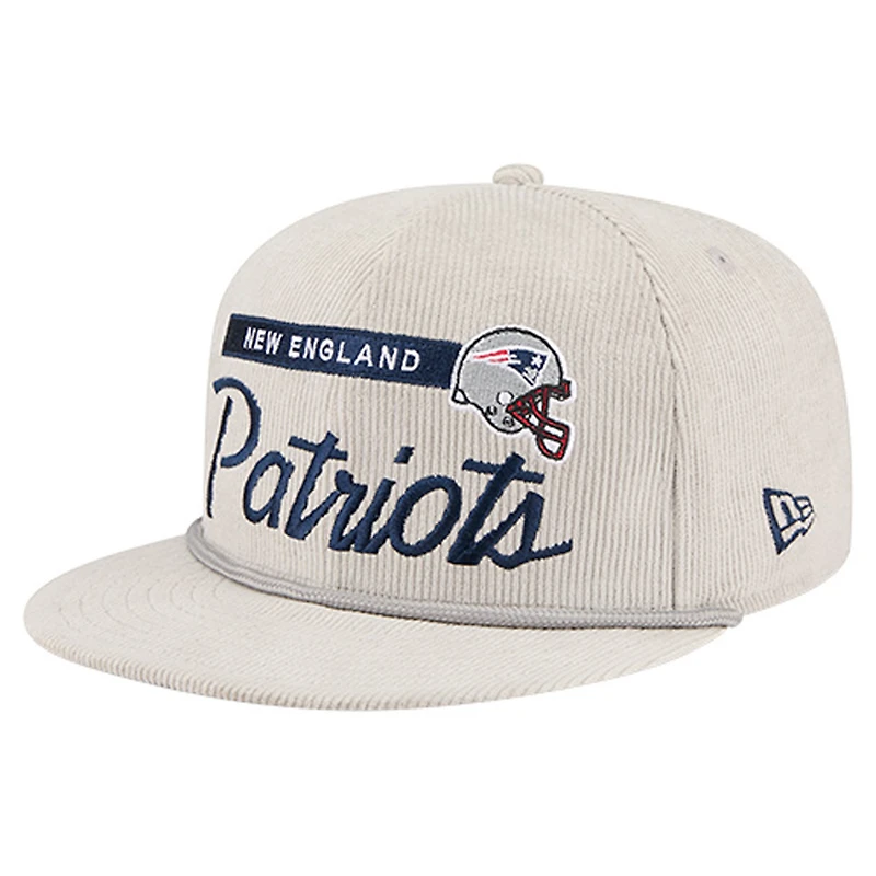 Men's New Era Gray New England Patriots Cord Rope Corduroy 9FIFTY Snapback Hat
