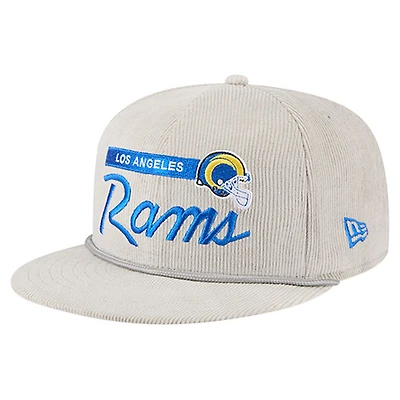 Men's New Era Gray Los Angeles Rams Cord Rope Corduroy 9FIFTY Snapback Hat