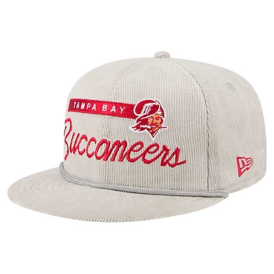 Men's New Era Gray Tampa Bay Buccaneers Cord Rope Corduroy 9FIFTY Snapback Hat