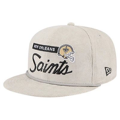 Men's New Era Gray New Orleans Saints Cord Rope Corduroy 9FIFTY Snapback Hat