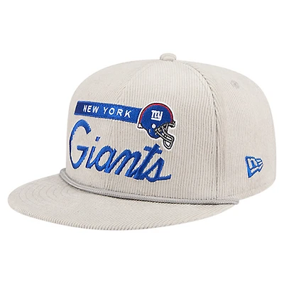 Men's New Era Gray New York Giants Cord Rope Corduroy 9FIFTY Snapback Hat