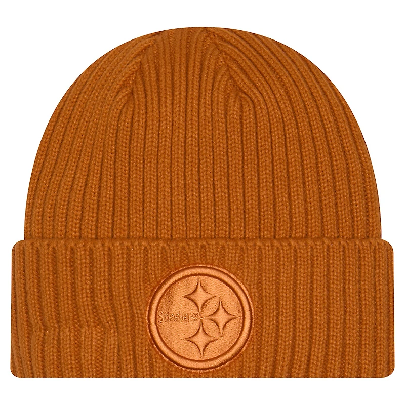Men's New Era Brown Pittsburgh Steelers Color Pack Cuffed Knit Hat