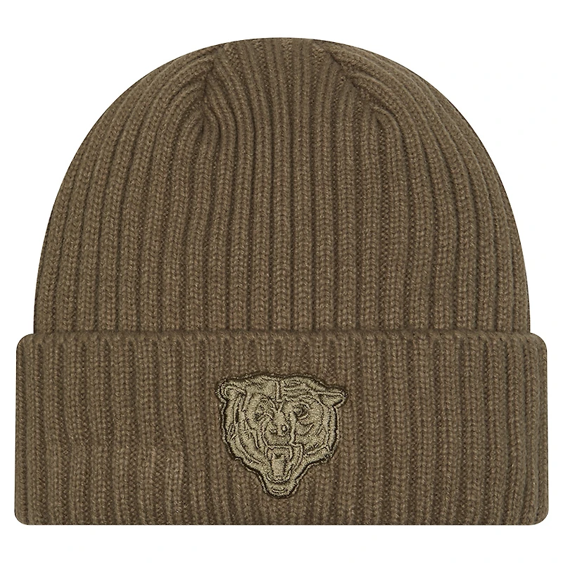 Men's New Era Olive Chicago Bears Color Pack Cuffed Knit Hat