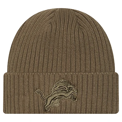 Men's New Era Olive Detroit Lions Color Pack Cuffed Knit Hat