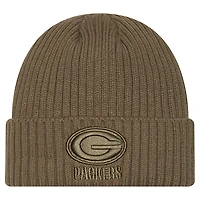Men's New Era Olive Green Bay Packers Color Pack Cuffed Knit Hat
