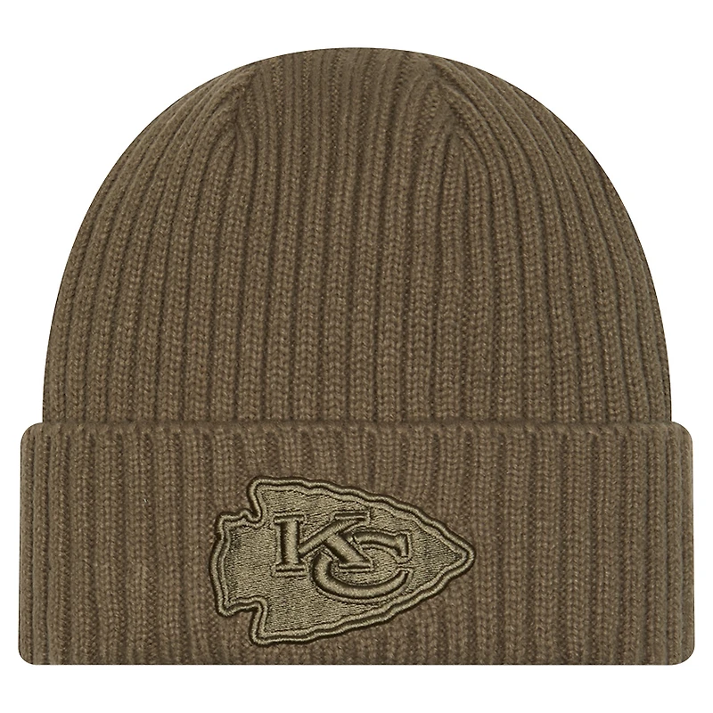 Men's New Era Olive Kansas City Chiefs Color Pack Cuffed Knit Hat