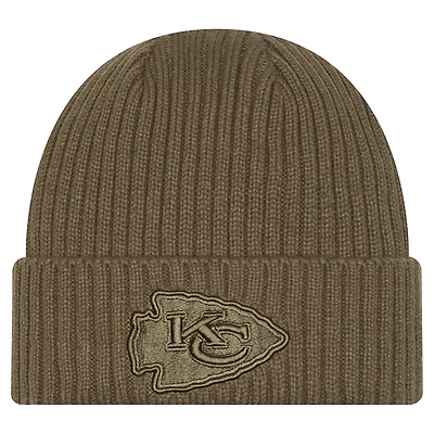 Men's New Era Olive Kansas City Chiefs Color Pack Cuffed Knit Hat