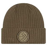Men's New Era Olive Pittsburgh Steelers Color Pack Cuffed Knit Hat