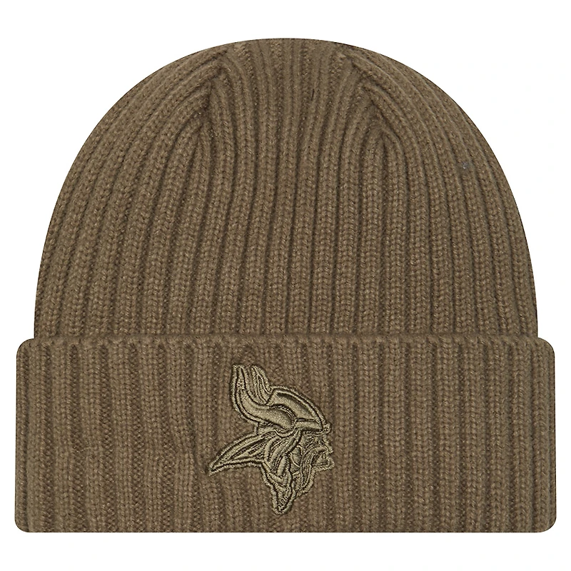 Men's New Era Olive Minnesota Vikings Color Pack Cuffed Knit Hat