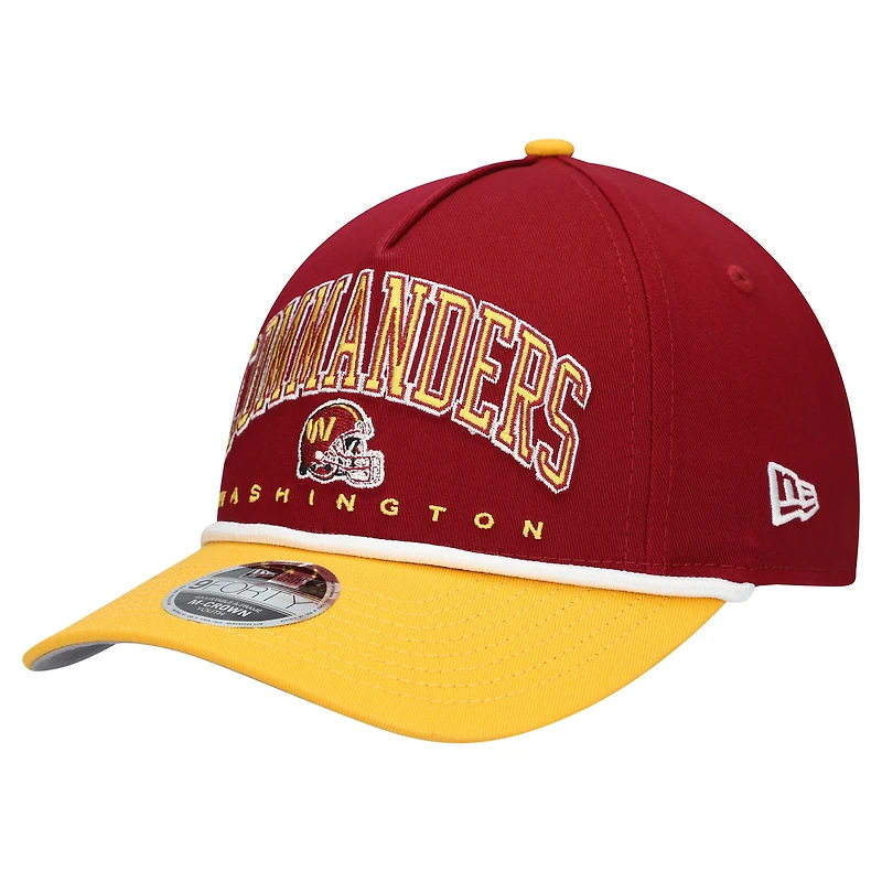 Youth New Era  Burgundy/Gold Washington Commanders  Arch COOLERA 9FORTY A-Frame Adjustable Hat