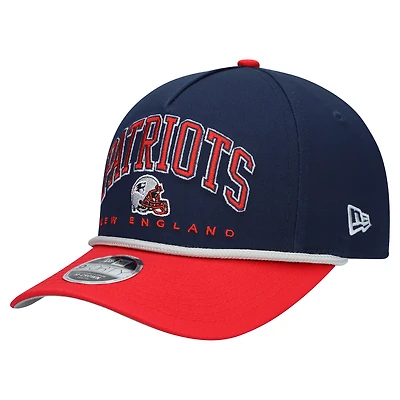 Youth New Era  Navy/Red New England Patriots  Arch COOLERA 9FORTY A-Frame Adjustable Hat