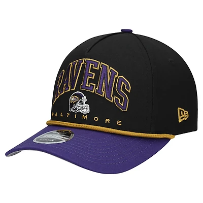 Youth New Era  Black/Purple Baltimore Ravens  Arch COOLERA 9FORTY A-Frame Adjustable Hat