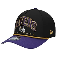 Youth New Era  Black/Purple Baltimore Ravens  Arch COOLERA 9FORTY A-Frame Adjustable Hat