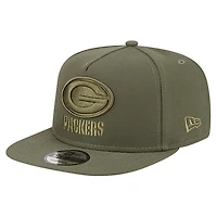 Youth New Era Olive Green Bay Packers Color Pack A-Frame 9FIFTY Snapback Hat