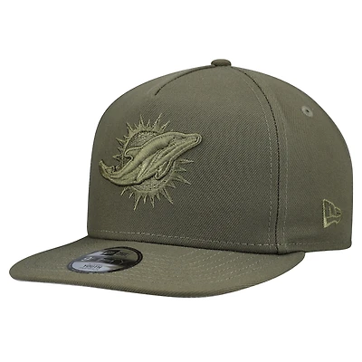 Youth New Era Olive Miami Dolphins Color Pack A-Frame 9FIFTY Snapback Hat