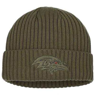Youth New Era Olive Baltimore Ravens Color Pack Cuffed Knit Hat