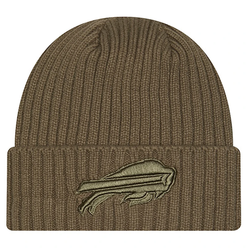 Youth New Era Olive Buffalo Bills Color Pack Cuffed Knit Hat