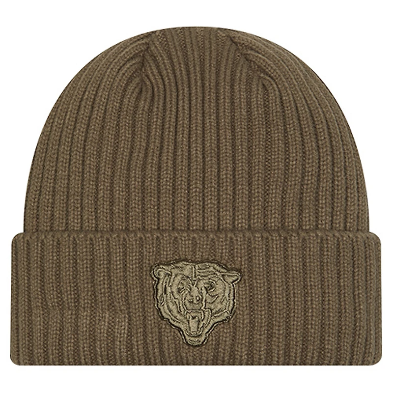 Youth New Era Olive Chicago Bears Color Pack Cuffed Knit Hat