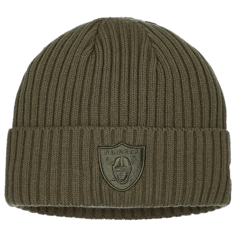 Youth New Era Olive Las Vegas Raiders Color Pack Cuffed Knit Hat