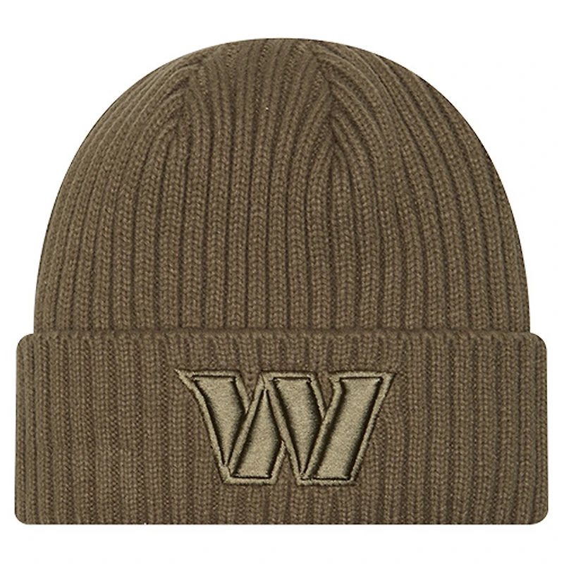 Youth New Era Olive Washington Commanders Color Pack Cuffed Knit Hat