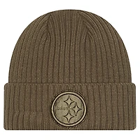 Youth New Era Olive Pittsburgh Steelers Color Pack Cuffed Knit Hat