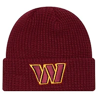 Youth New Era Burgundy Washington Commanders Waffle Cuffed Knit Hat