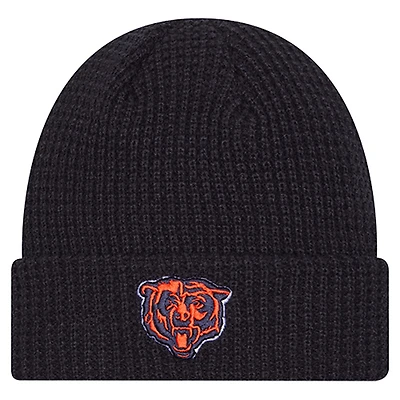 Youth New Era Navy Chicago Bears Waffle Cuffed Knit Hat