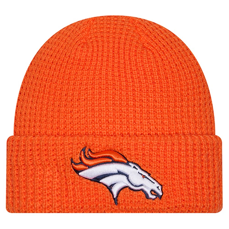 Youth New Era Orange Denver Broncos Waffle Cuffed Knit Hat