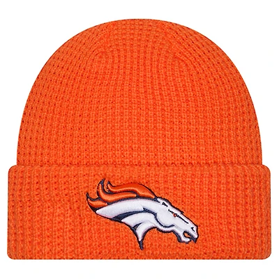 Youth New Era Orange Denver Broncos Waffle Cuffed Knit Hat