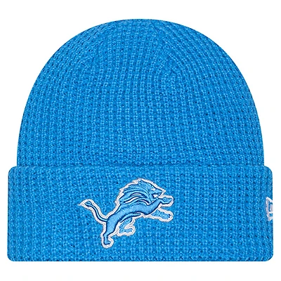Youth New Era Blue Detroit Lions Waffle Cuffed Knit Hat