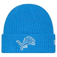 Youth New Era Blue Detroit Lions Waffle Cuffed Knit Hat