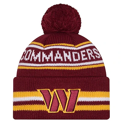 Youth New Era  Burgundy Washington Commanders Classic Cuffed Knit Hat with Pom