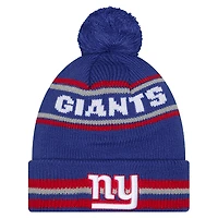 Youth New Era  Royal New York Giants Classic Cuffed Knit Hat with Pom