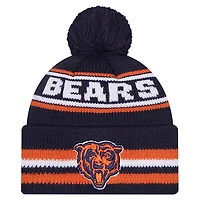 Youth New Era  Navy Chicago Bears Classic Cuffed Knit Hat with Pom