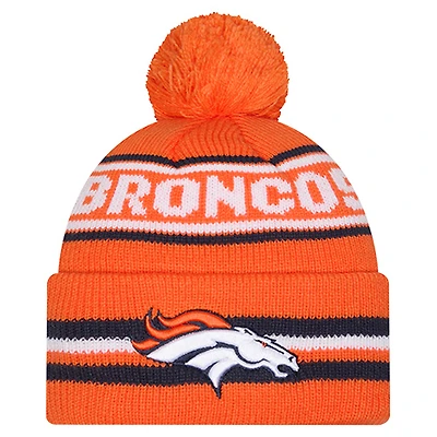 Youth New Era  Orange Denver Broncos Classic Cuffed Knit Hat with Pom
