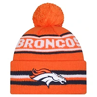 Youth New Era  Orange Denver Broncos Classic Cuffed Knit Hat with Pom