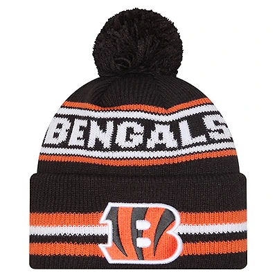 Youth New Era  Black Cincinnati Bengals Classic Cuffed Knit Hat with Pom