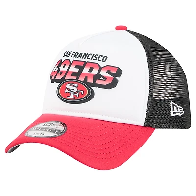 Preschool New Era White San Francisco 49ers Streak A-Frame 9FORTY Trucker Adjustable Hat