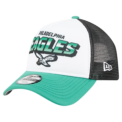 Toddler New Era  White/Kelly Green Philadelphia Eagles Throwback Streak 9FORTY A-Frame Adjustable Hat