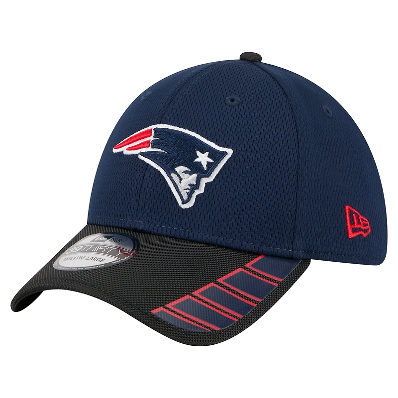 Men's New Era Navy England Patriots Visor Hit 39THIRTY Flex Hat