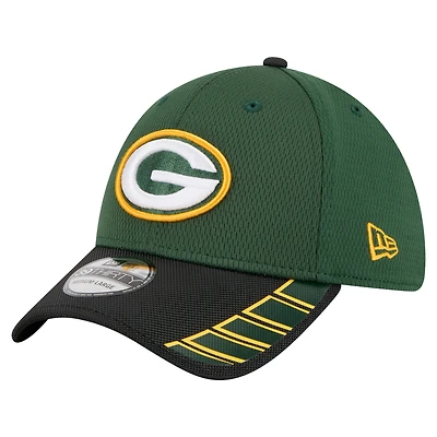 Men's New Era Green Bay Packers Visor Hit 39THIRTY Flex Hat