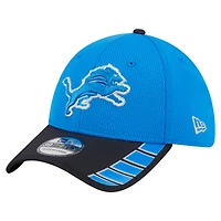 Men's New Era Blue Detroit Lions Visor Hit 39THIRTY Flex Hat